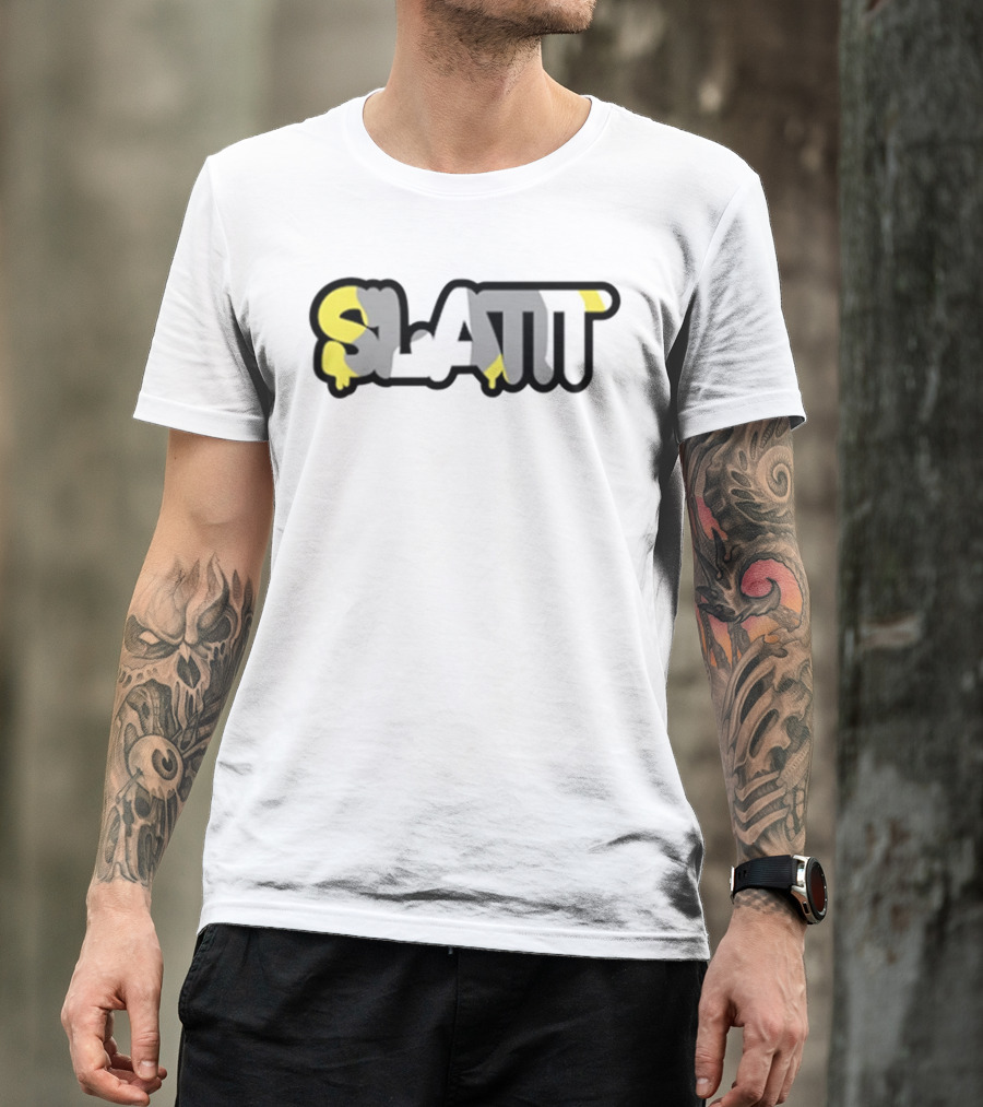 SLATT Graffiti Drip Bold Block Letters T-Shirt