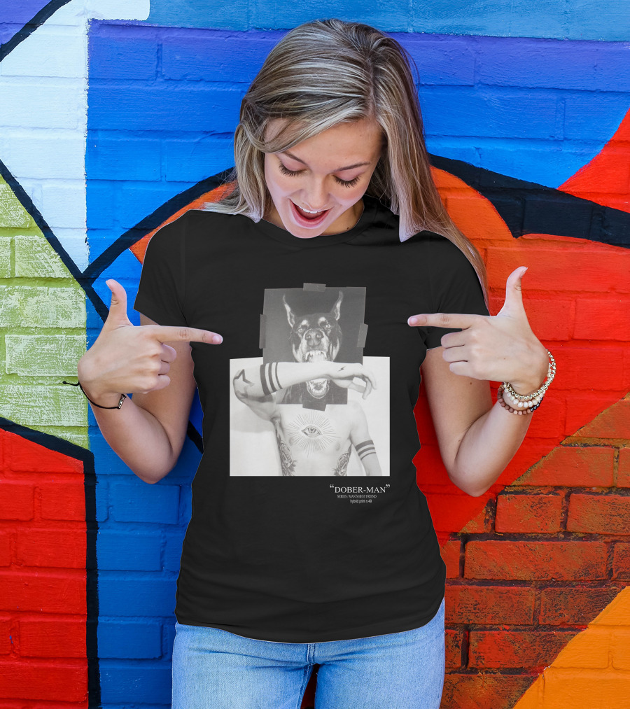 Neil Barrett Dober-Man Sirius Man’s Best Friend Hybrid Print 49 T-Shirt