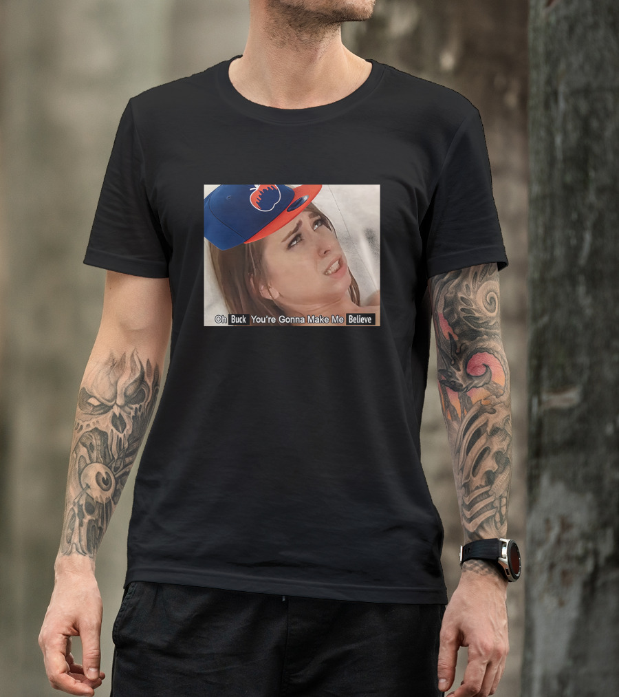 KFC Radio Oh Buck You're Gonna Make Me Believe Mets Hat Image T-Shirt