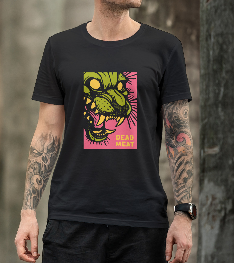 Stablercake Dead Meat Neon Tiger Face T-Shirt