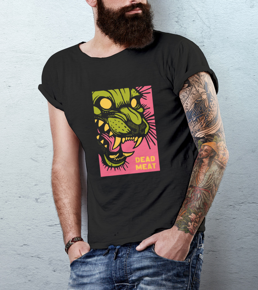 Stablercake Dead Meat Neon Tiger Face T-Shirt