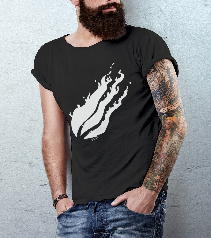Preston Flame Black White T-Shirt