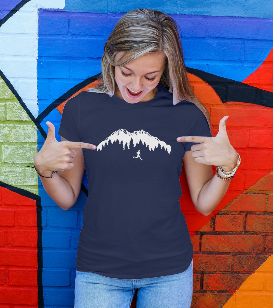 Trail Runner In Mountains Forest T-Shirt