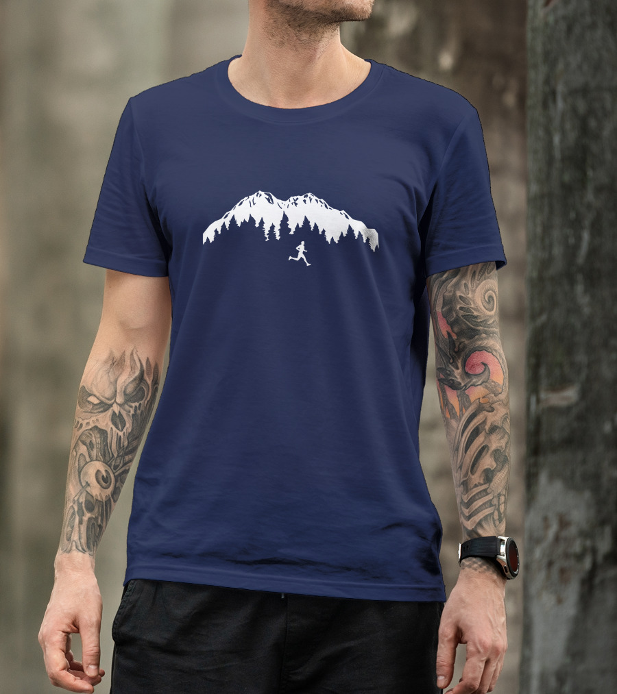 Trail Runner In Mountains Forest T-Shirt