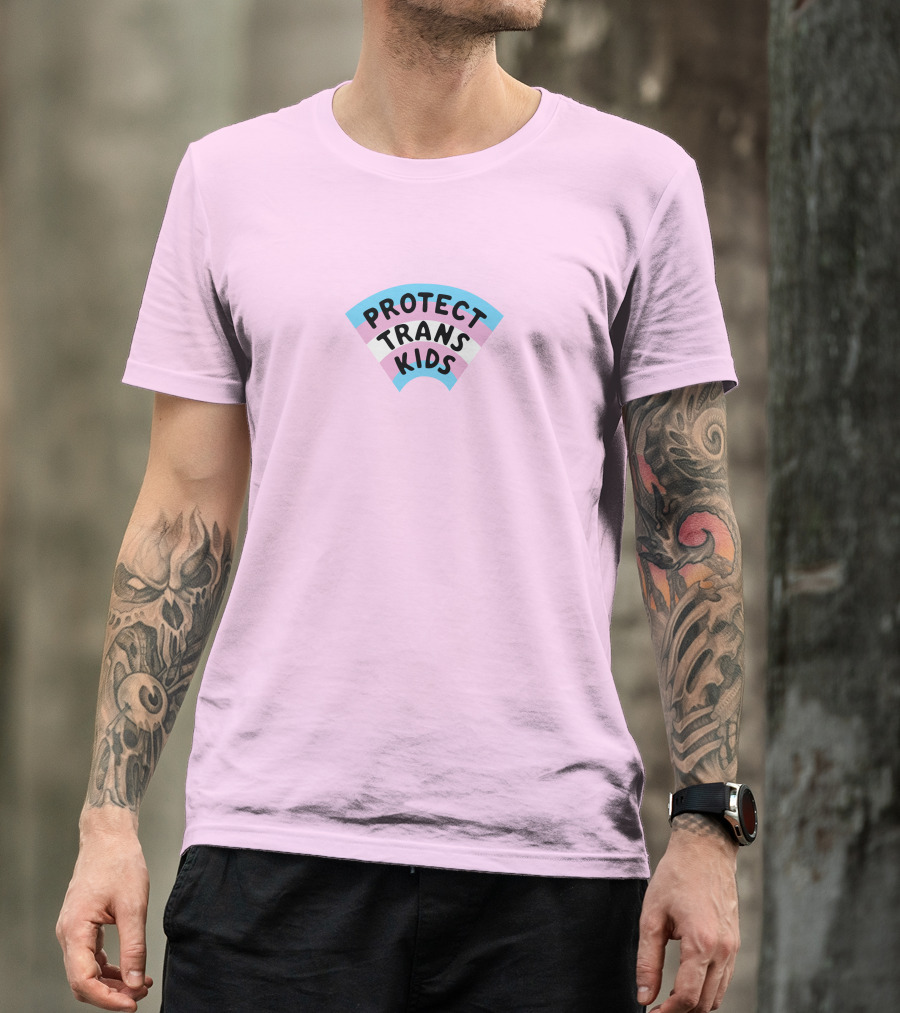 Protect Trans Kids Rainbow Flag Katiemckorra T-Shirt