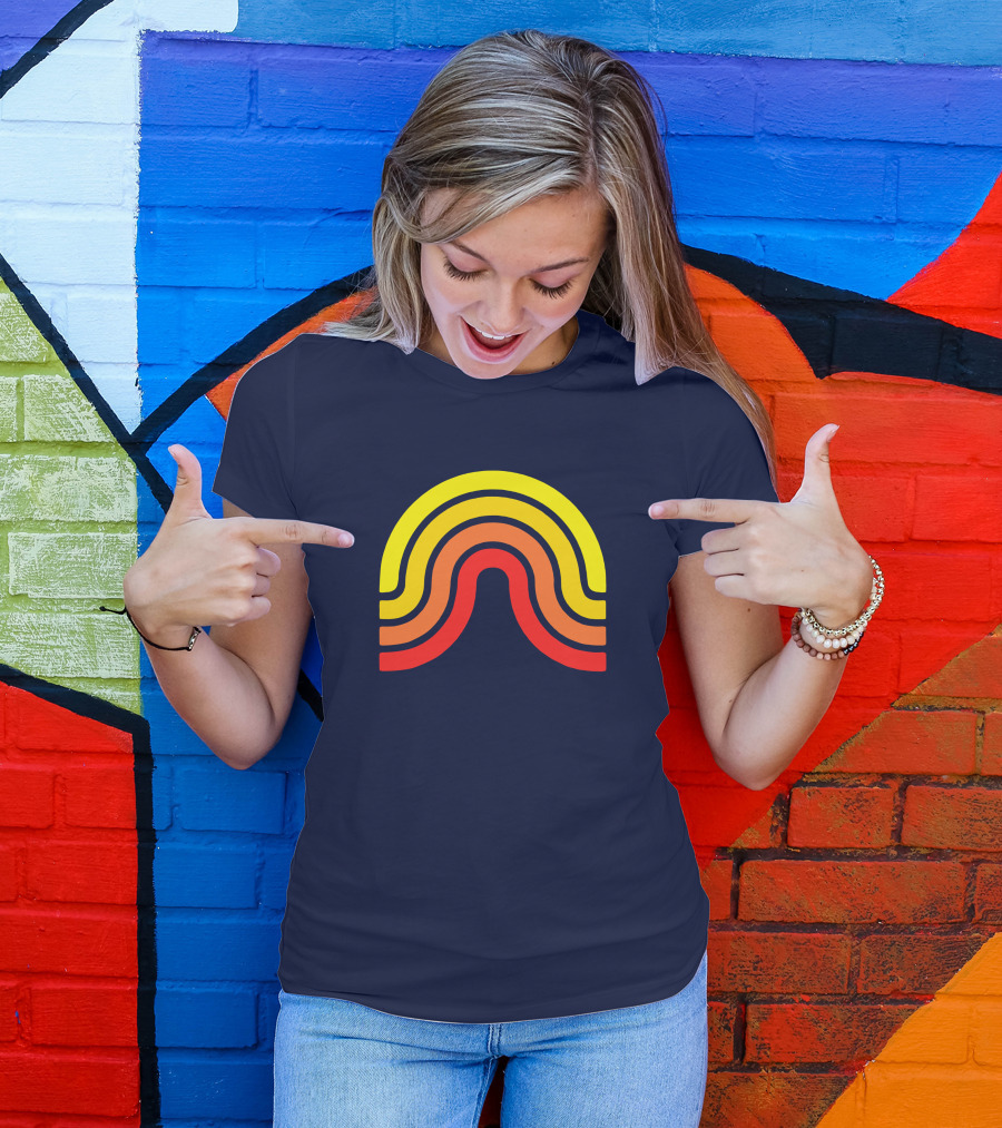The Geoff Stuff Olden Days Rainbow Logo Geof Flramsey T-Shirt