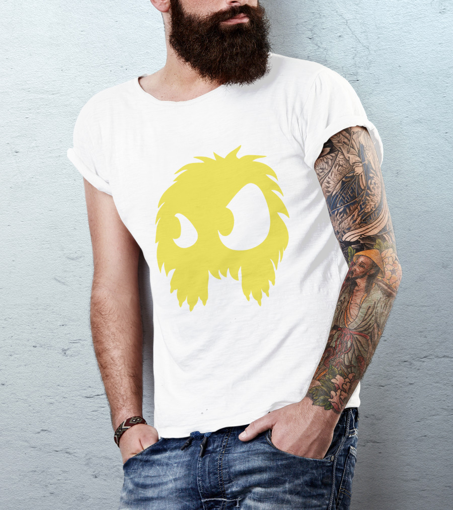Mcq Monster Flock Mew Yellow Furry Creature Face T-Shirt