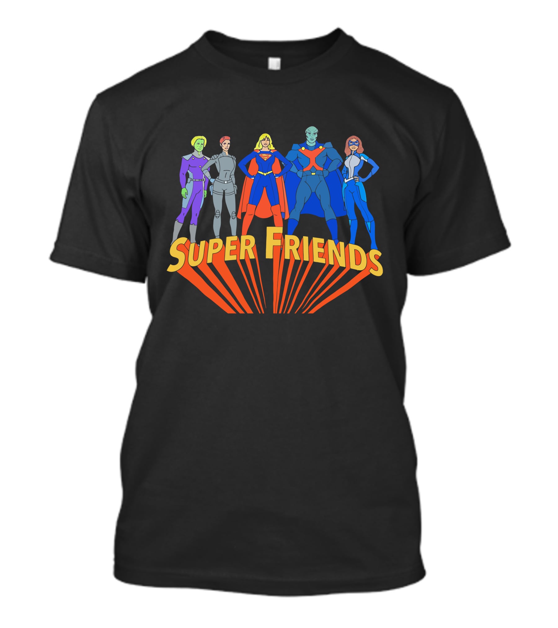 Super Friends Supergirl And Superheroes Team T-Shirt