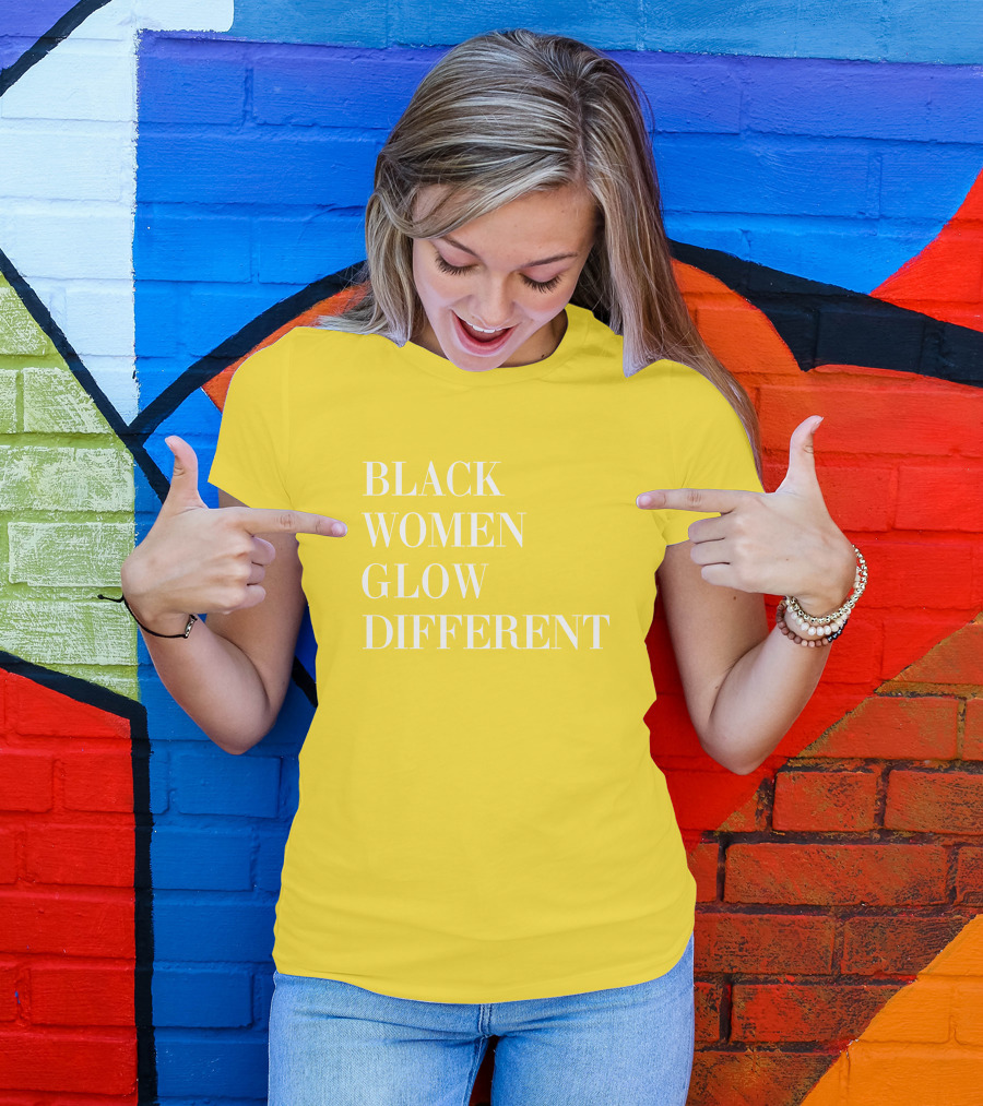 Black Women Glow Different Angela Bassett T-Shirt