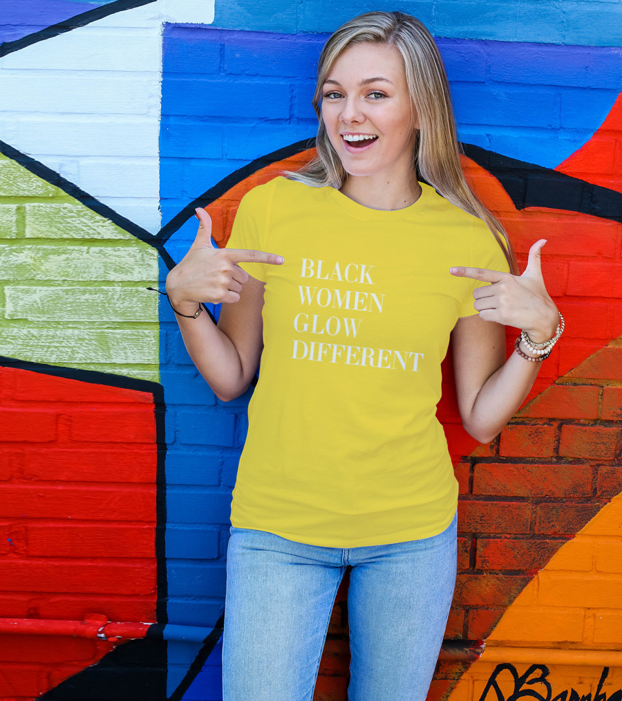 Black Women Glow Different Angela Bassett T-Shirt