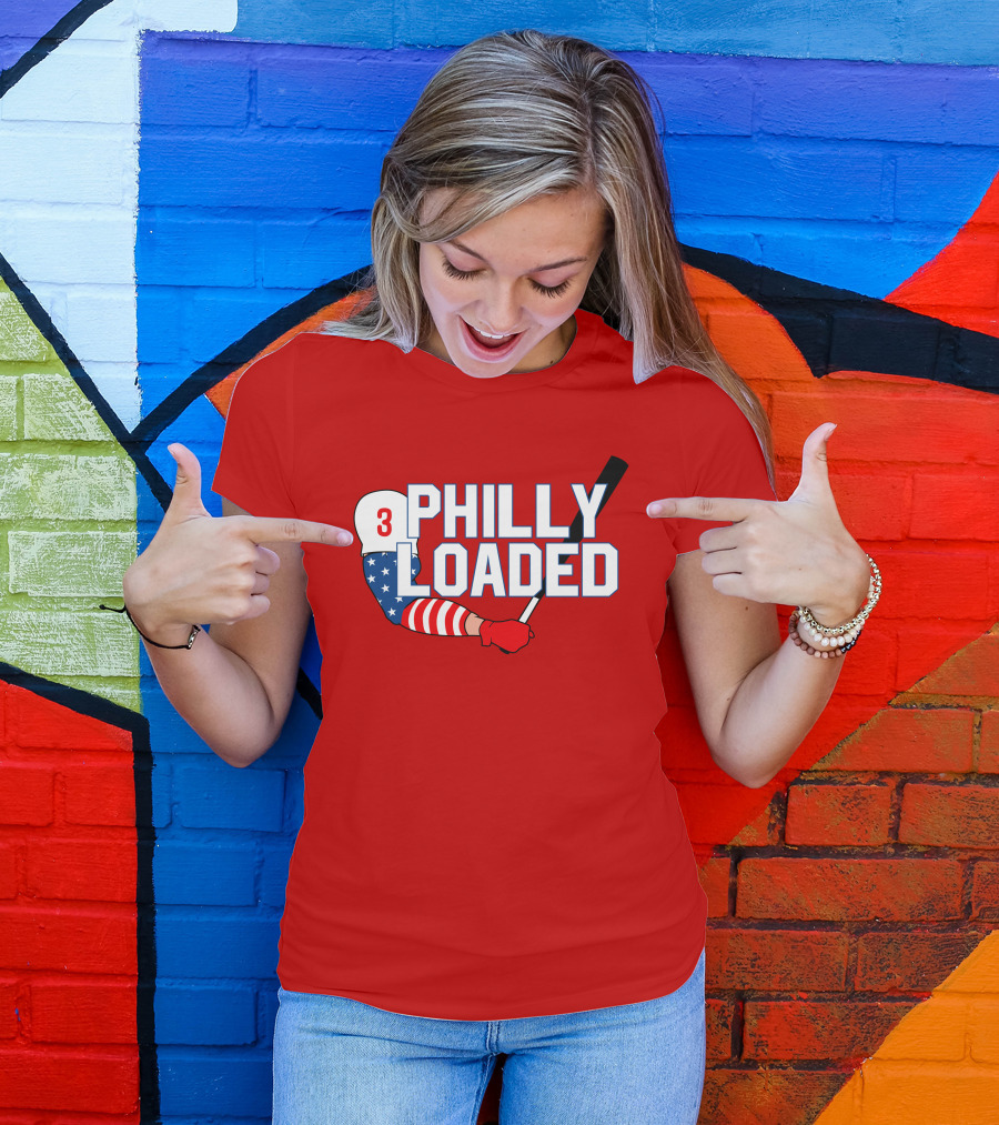 Philly Loaded Baseball American Flag Arm T-Shirt