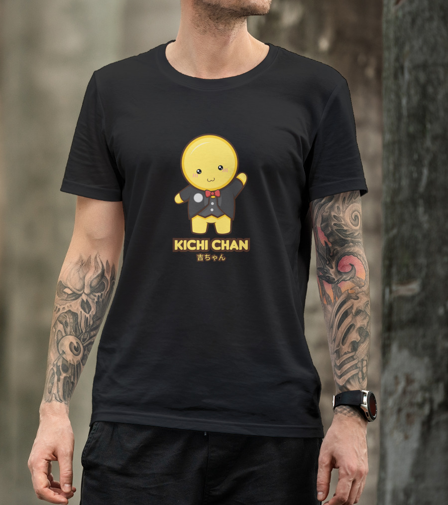 Kichi Chan Cute Character With Bow Tie In Black Suit T-Shirt