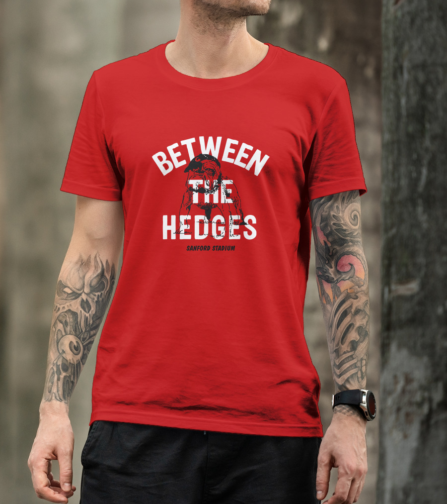 Between The Hedges Sanford Stadium Bulldog T-Shirt
