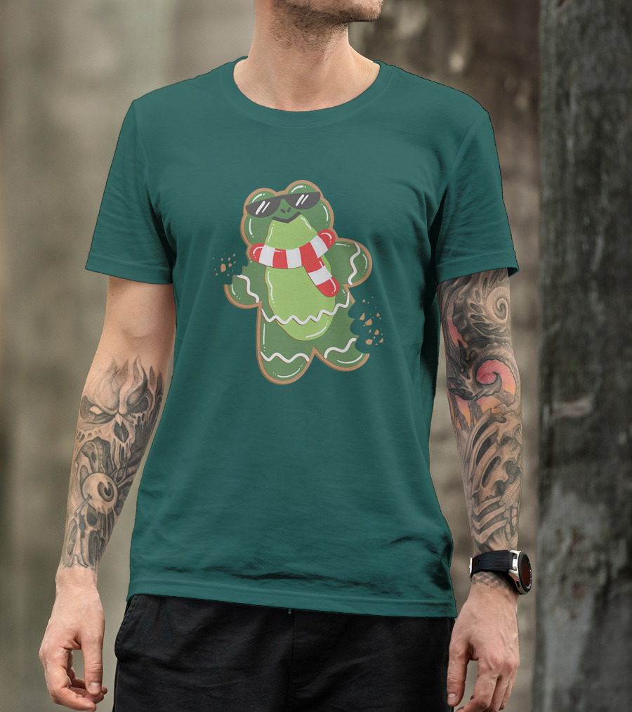Boomerna Gingerfrog Cookie With Sunglasses And Scarf T-Shirt