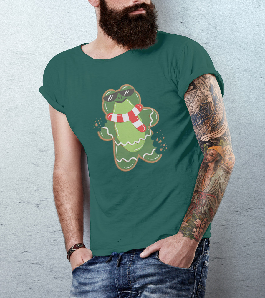 Boomerna Gingerfrog Cookie With Sunglasses And Scarf T-Shirt