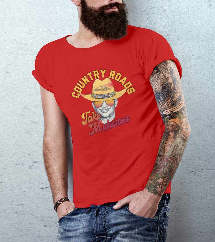 Country Roads Take Mahomes Patrick Mahomes Cowboy Hat Sunglasses T-Shirt
