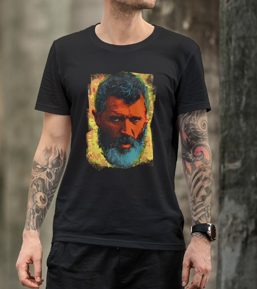 Ian Wright Roy Keane Vibrant Portrait In Colour T-Shirt