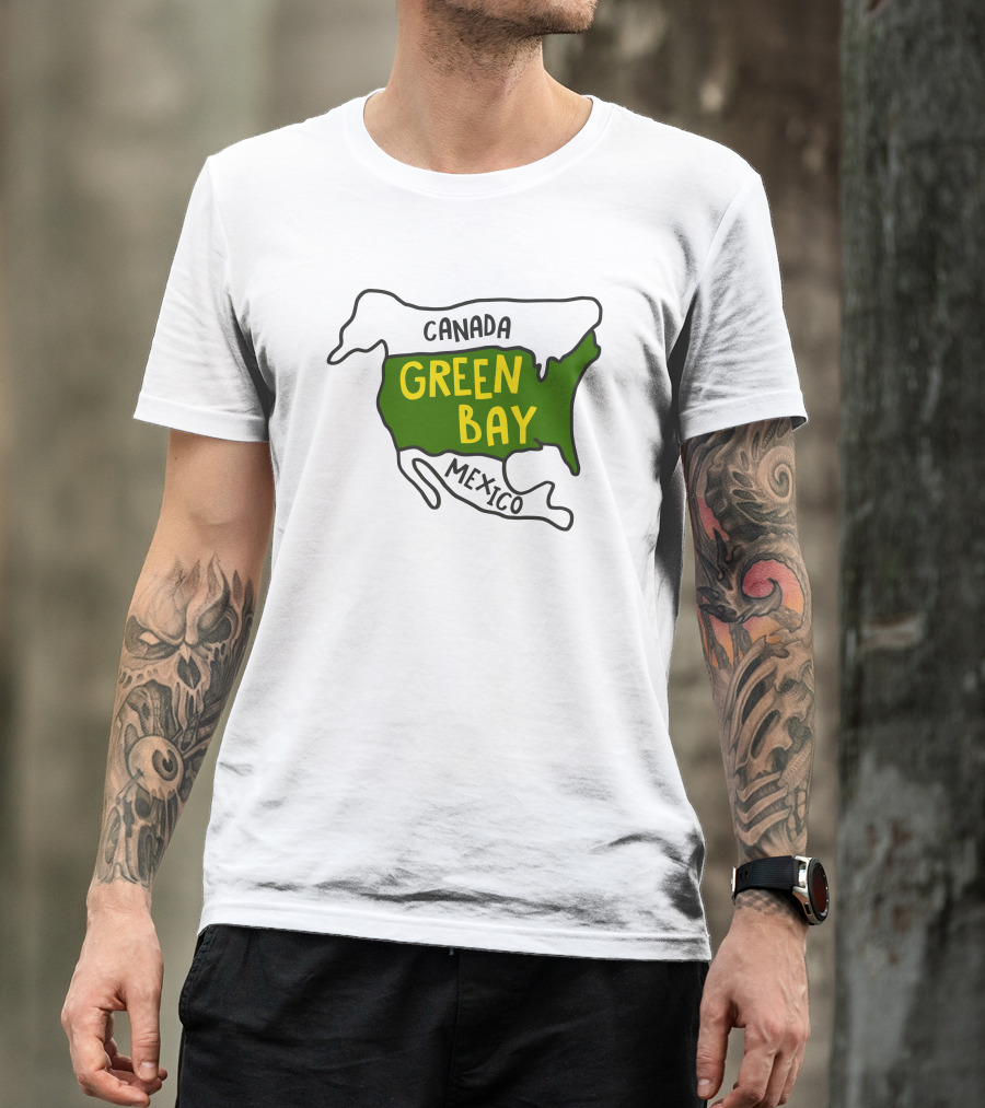 Green Bay Canada Mexico Map T-Shirt