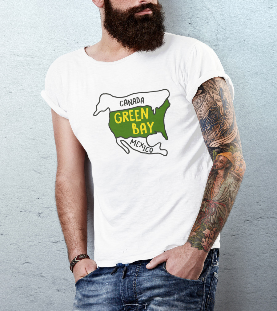 Green Bay Canada Mexico Map T-Shirt