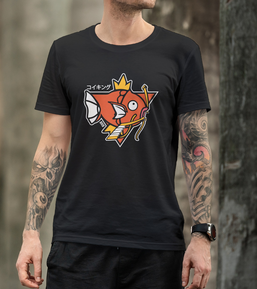 Magikarp King Fish Japanese Text Star Crown T-Shirt