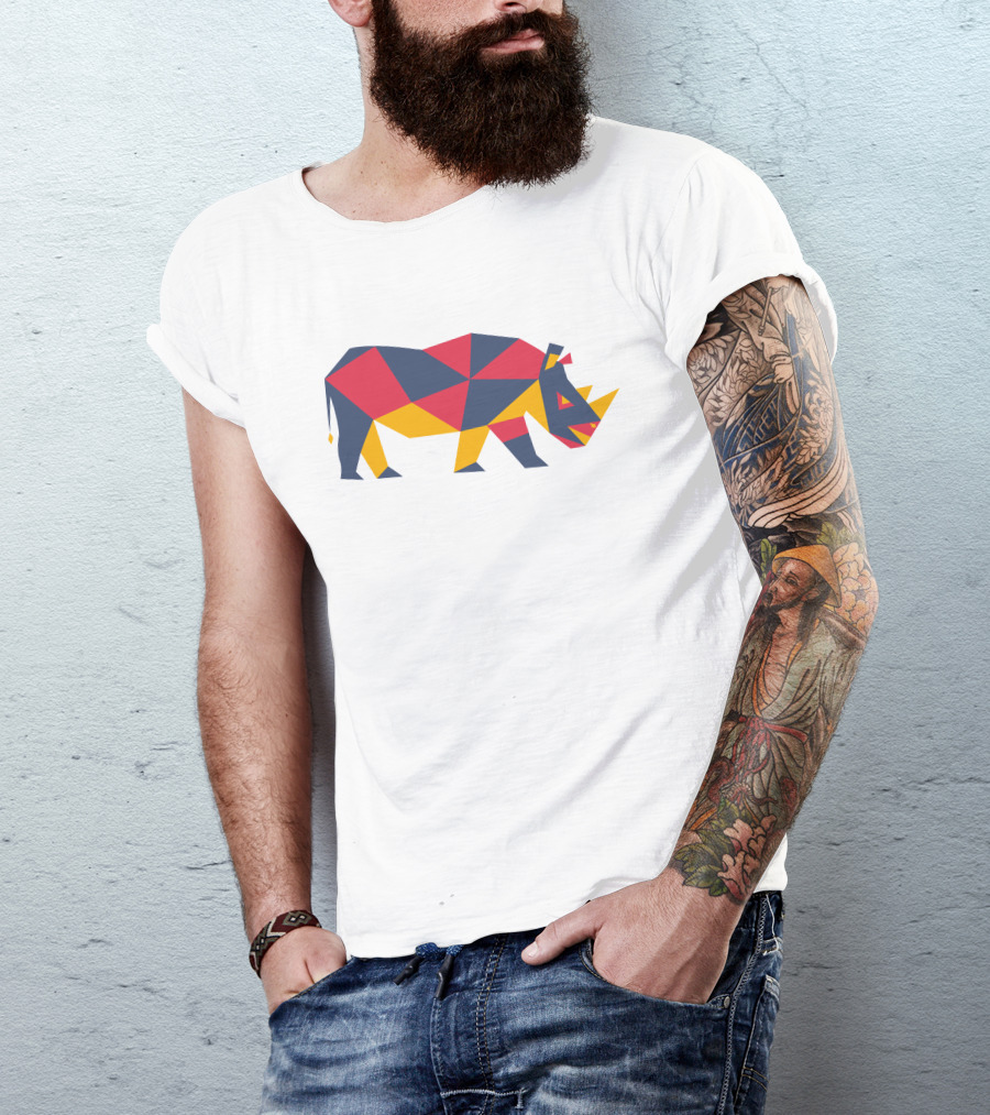 Kevin Pietersen Sorai Shop Rhino Geometric Multicolor T-Shirt
