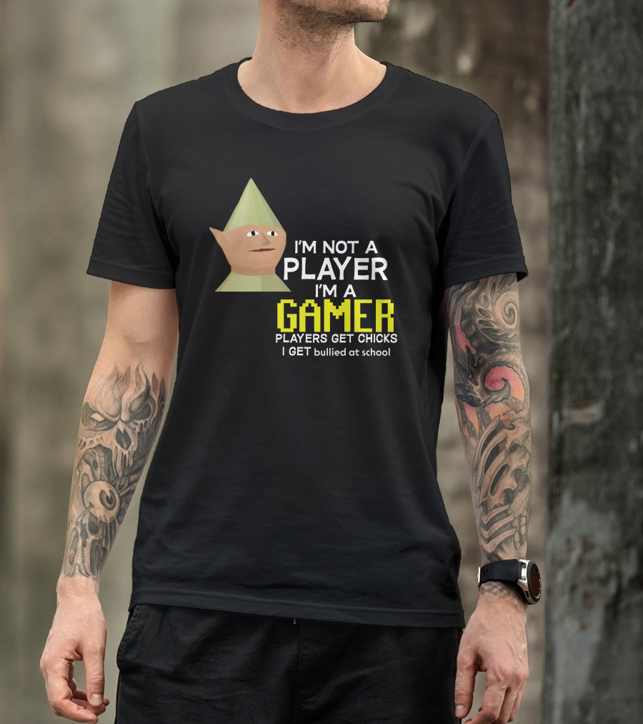 I'm Not A Player I'm A Gamer Players Get Chicks I Get Bullied At School Runescape T-Shirt
