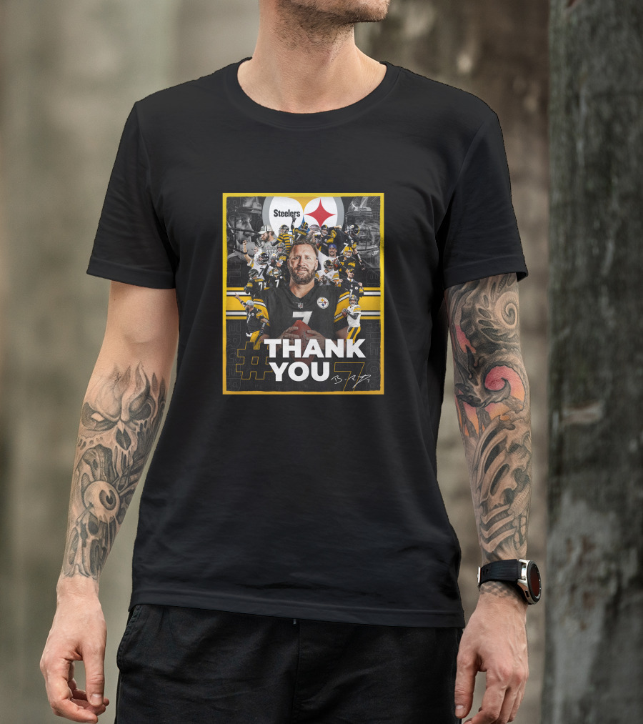 Thank You 7 Ben Roethlisberger Steelers Tribute Image T-Shirt