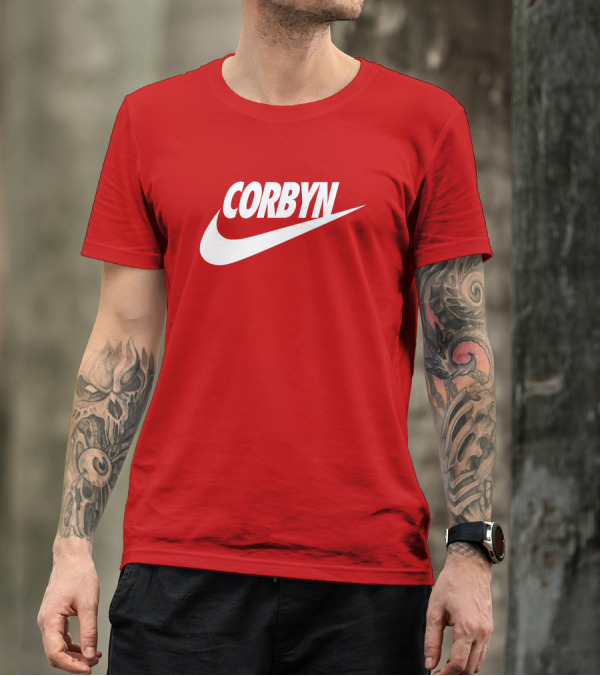 Corbyn Swoosh Parody Red T-Shirt