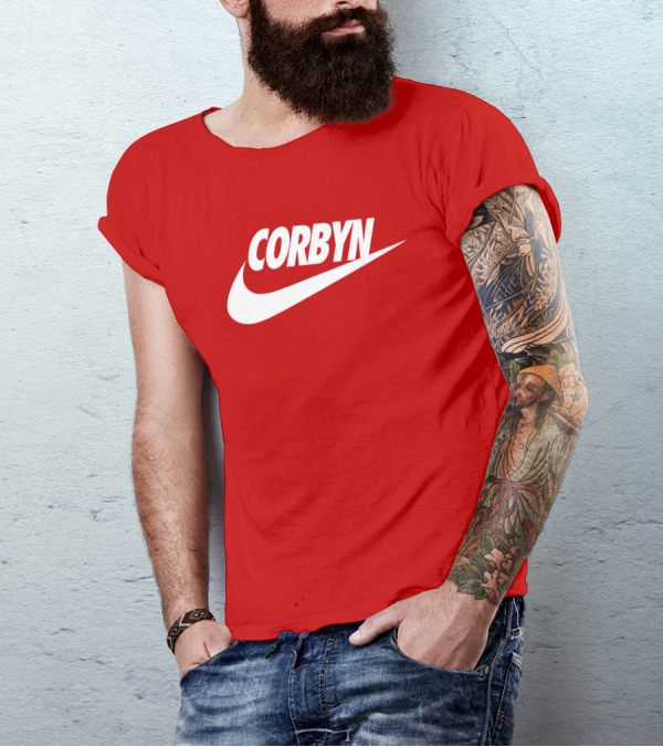 Corbyn Swoosh Parody Red T-Shirt