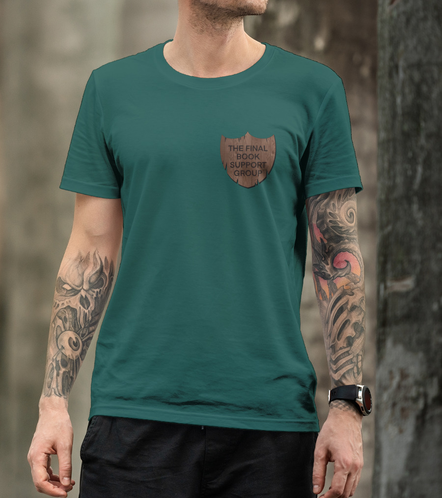 The Final Book Support Group Wooden Shield T-Shirt