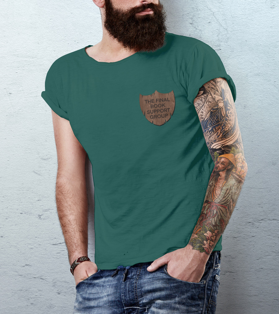 The Final Book Support Group Wooden Shield T-Shirt