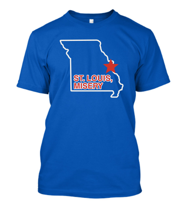 Obvious Merch St. Louis Misery Map Outline With Red Star T-Shirt