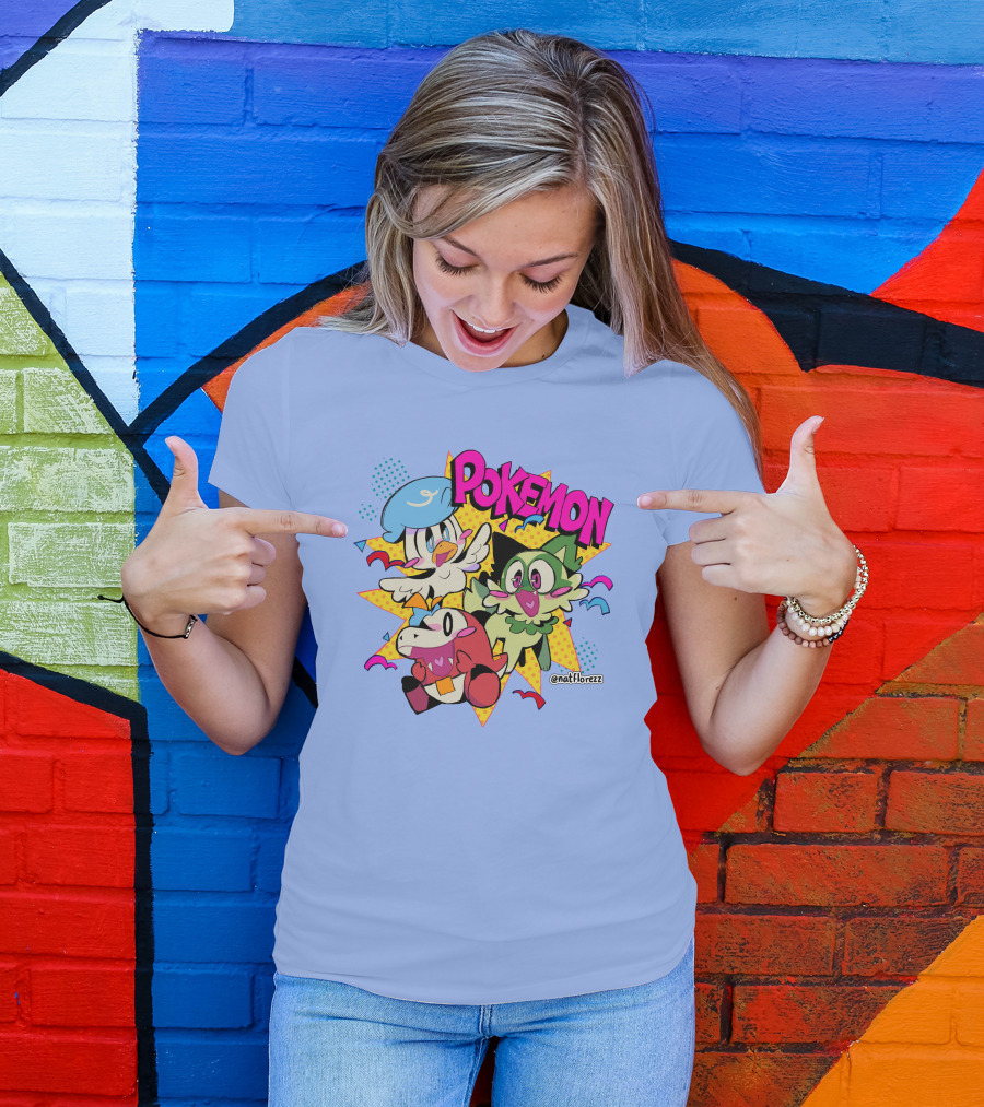 Natflorezz Pokemon Quaxly Sprigatito Fuecoco Characters T-Shirt