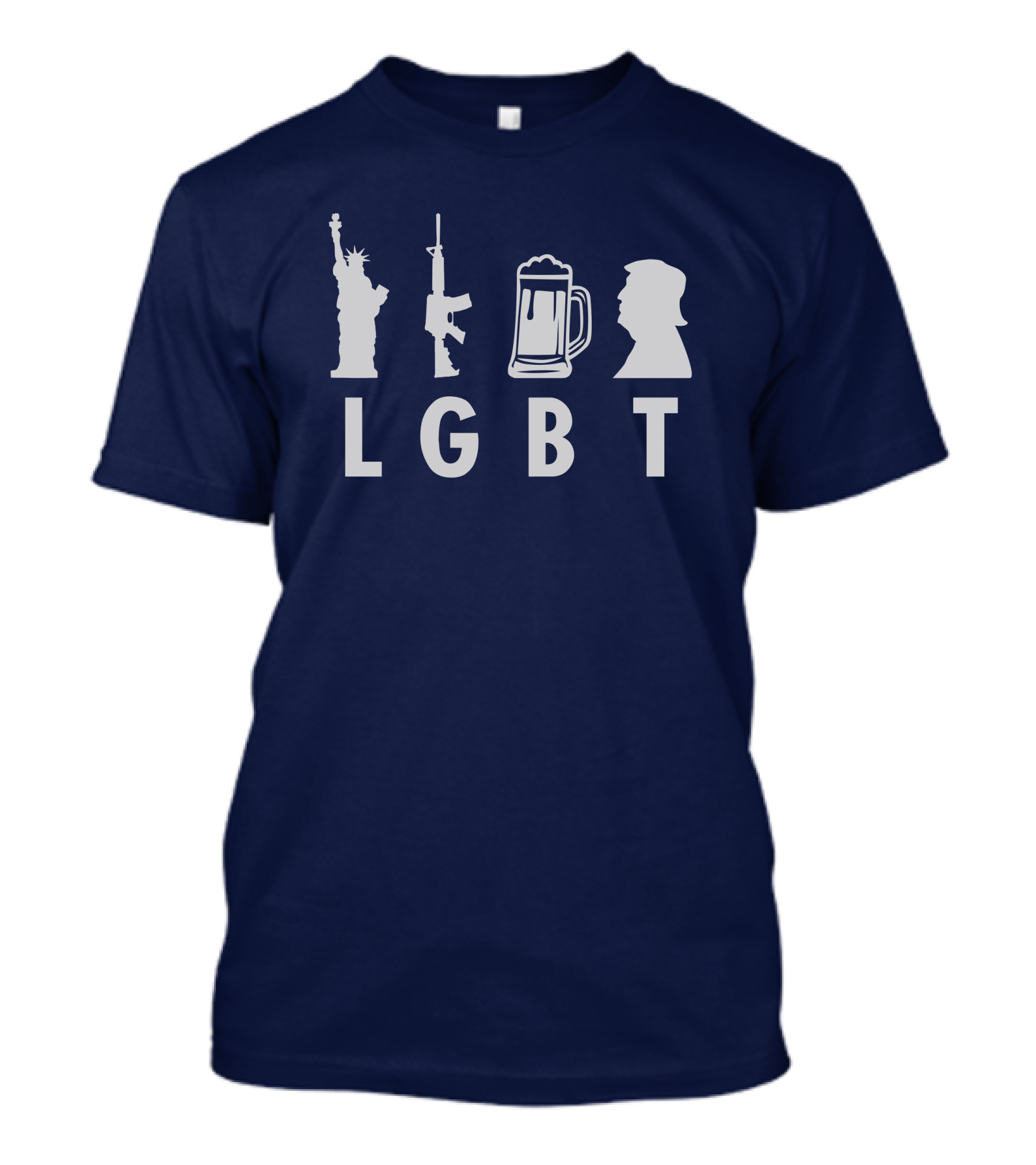 LGBT Liberty Guns Beer Trump 53Pamela H Iconic Symbols T-Shirt
