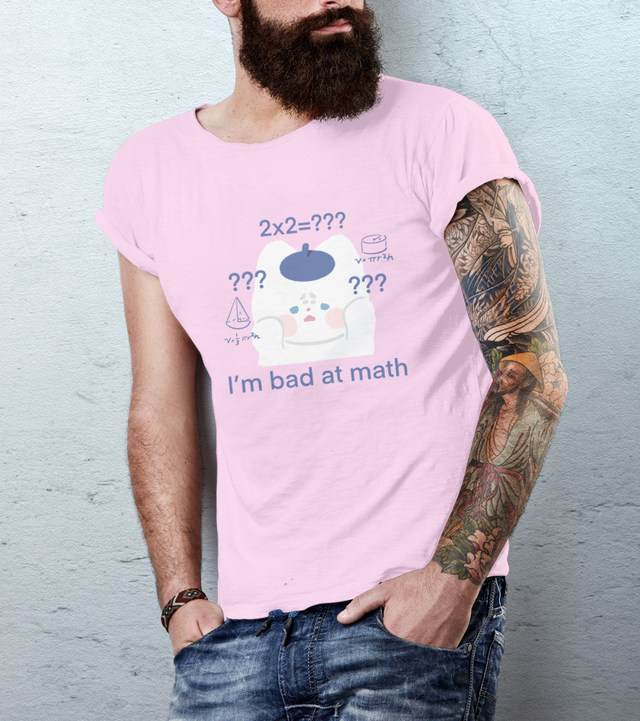 Maobabie Merch I'm Bad At Math Jennie Cat Confused By Math Equations T-Shirt