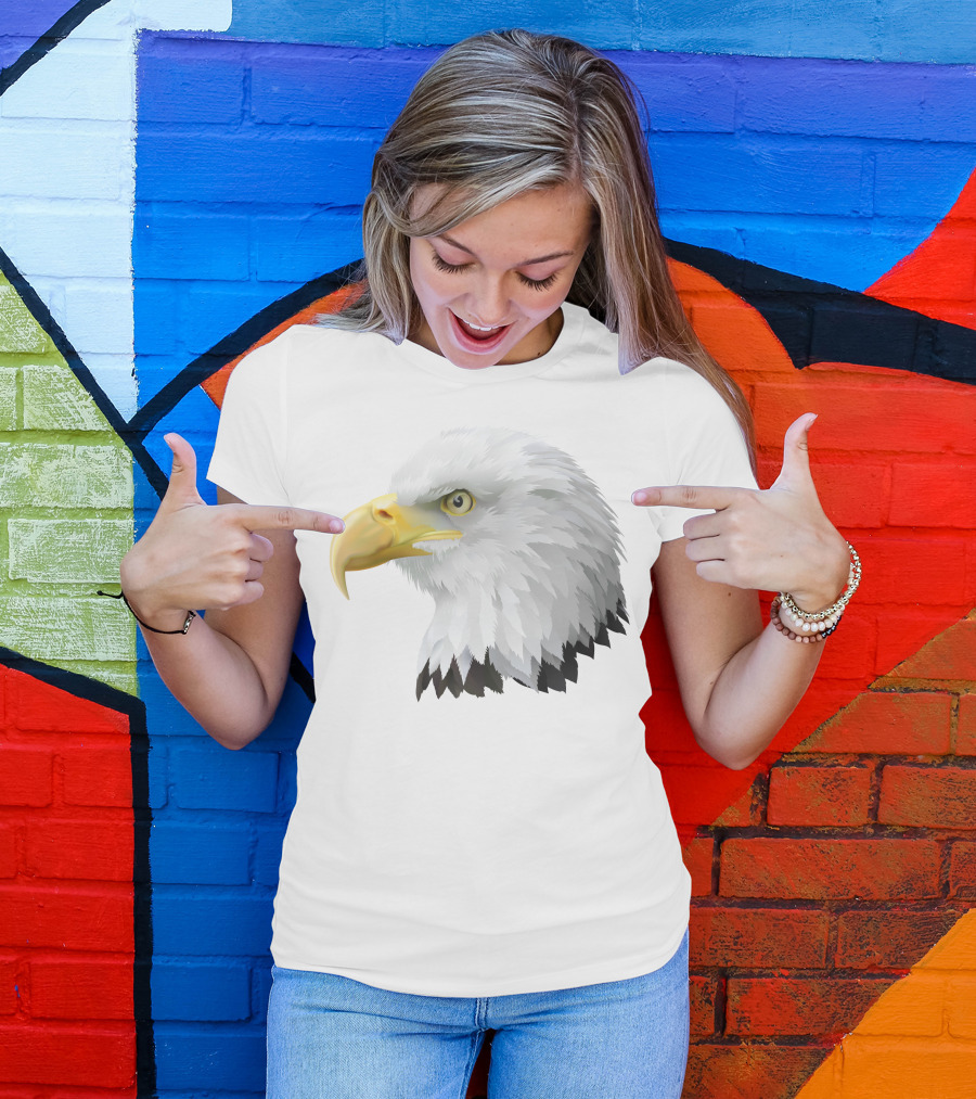 KingEagle Majestic Bald Eagle Head Detailed T-Shirt