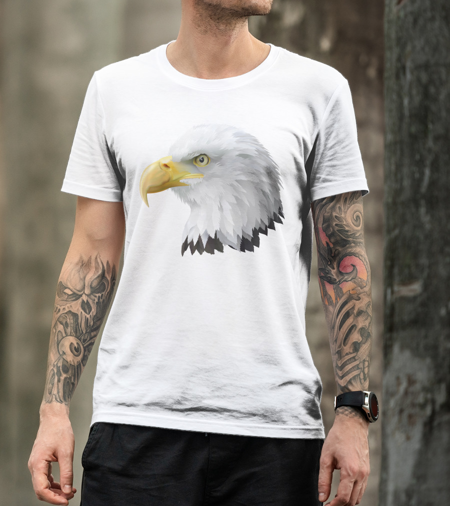 KingEagle Majestic Bald Eagle Head Detailed T-Shirt