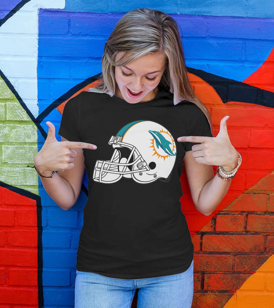 Miami Dolphins Helmet Football Team T-Shirt