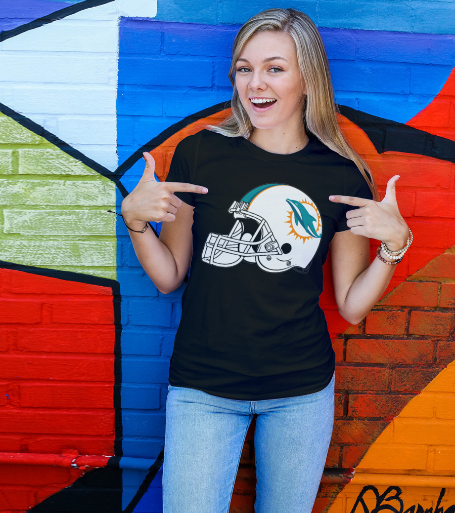 Miami Dolphins Helmet Football Team T-Shirt