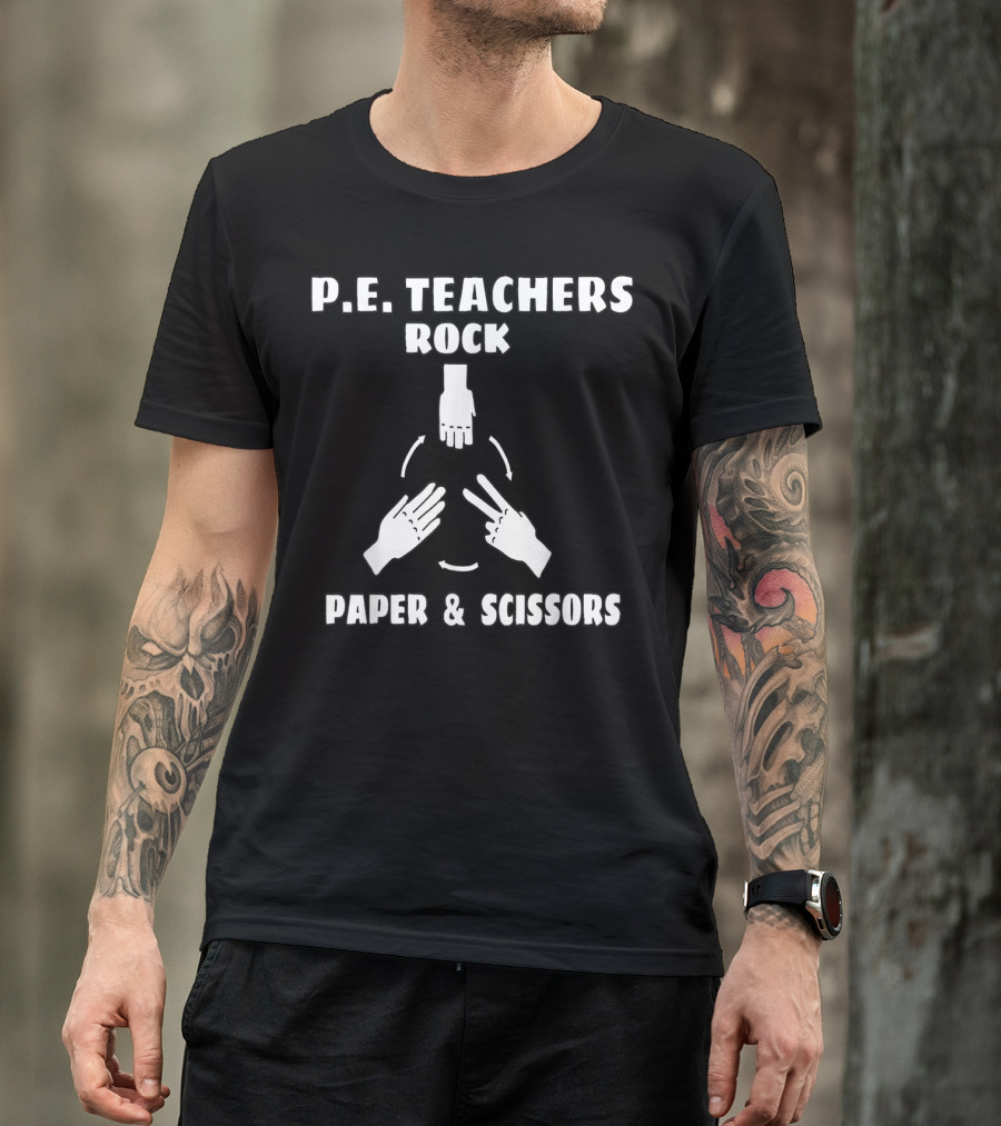 P.E. Teachers Rock Paper And Scissors T-Shirt