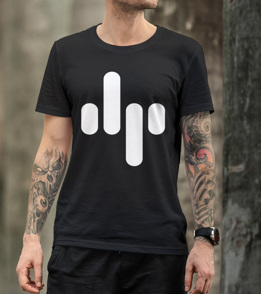 Animation Soundwave Icon White Bars T-Shirt