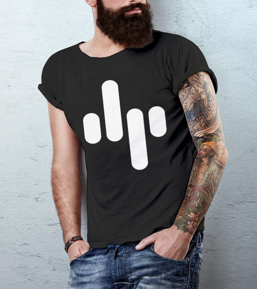 Animation Soundwave Icon White Bars T-Shirt