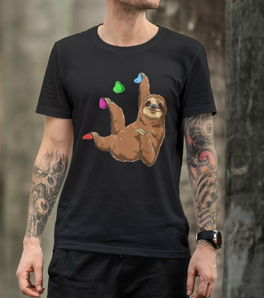 Chilled Sloth Climbing Bouldering Holds T-Shirt