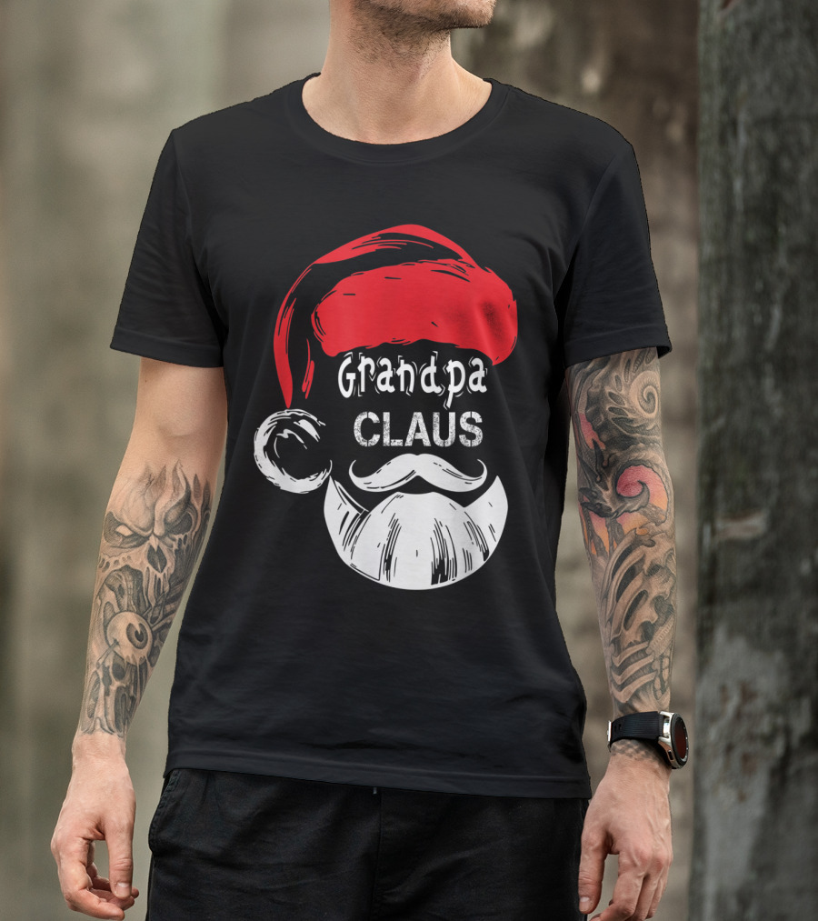 Grandpa Claus Christmas Grandpa Santa Beard Hat T-Shirt