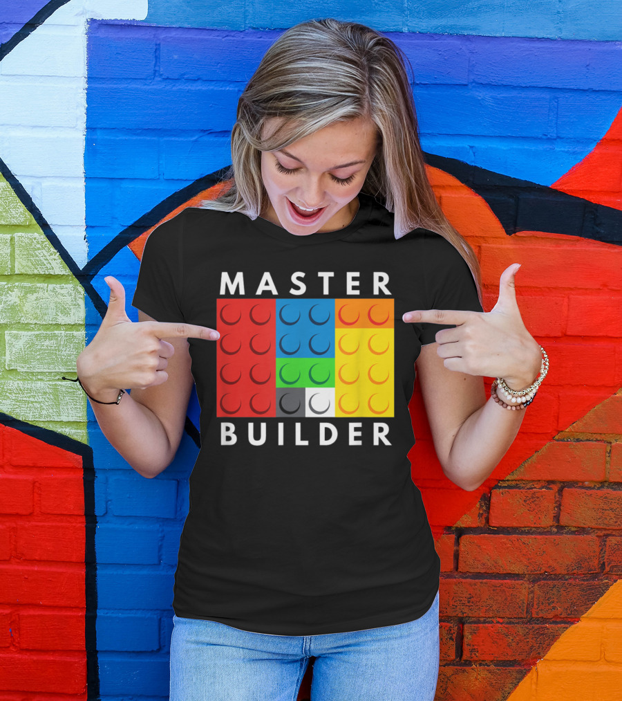 Master Builder Building Blocks Colorful Brick T-Shirt