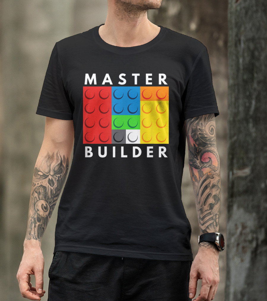 Master Builder Building Blocks Colorful Brick T-Shirt