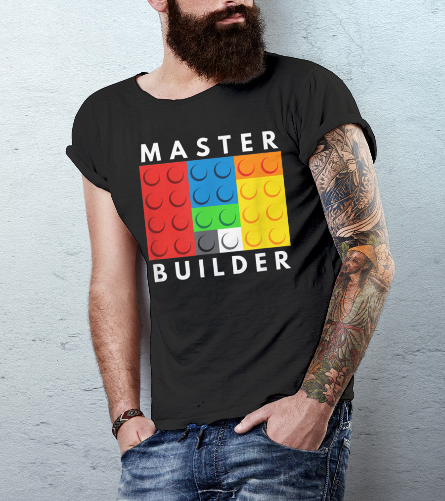 Master Builder Building Blocks Colorful Brick T-Shirt