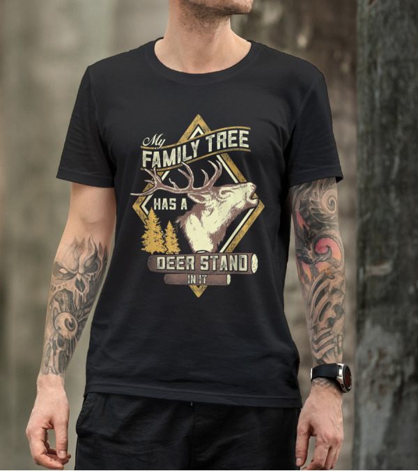 Family Tree Has A Deer Stand In It Deer Hunting T-Shirt