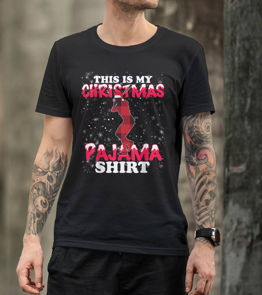 This Is My Christmas Pajama Shirt Plaid Baseball T-Shirt