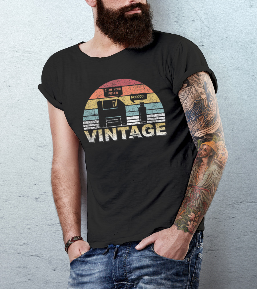 Vintage Floppy Disk I Am Your Father Nooooo Computer Geek Nerd T-Shirt